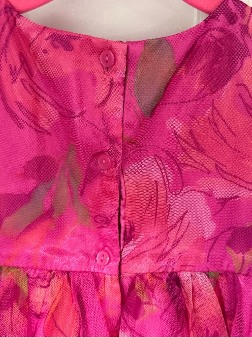 Baby GAP Girls' Fuchsia Floral Party Dress - 3T